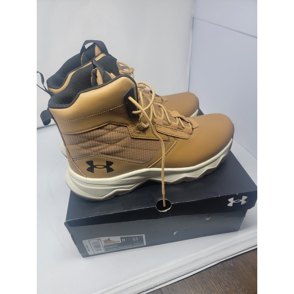 Under Armour Stellar G2 6" Mens 9 Brown White Tactical Hiking Boot 3025578-200 - Picture 2 of 8